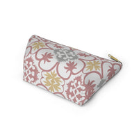 Portugal Tile Accessory Pouch w T-bottom in Pink